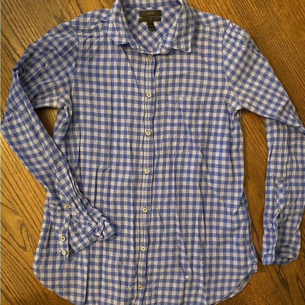 J. Crew • The Boy Shirt in Blue Gingham | Small 💙